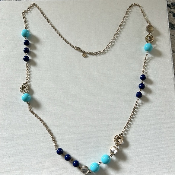 Banana Republic blue and turquoise beaded necklace - Picture 2 of 6